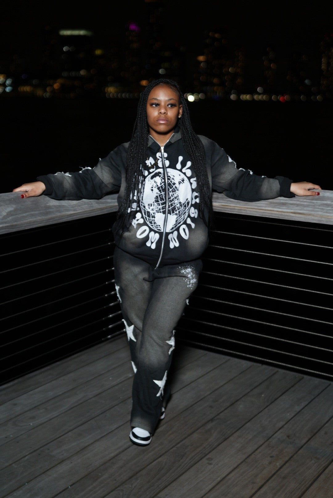 Black Starlight Zip-Up Hoodie