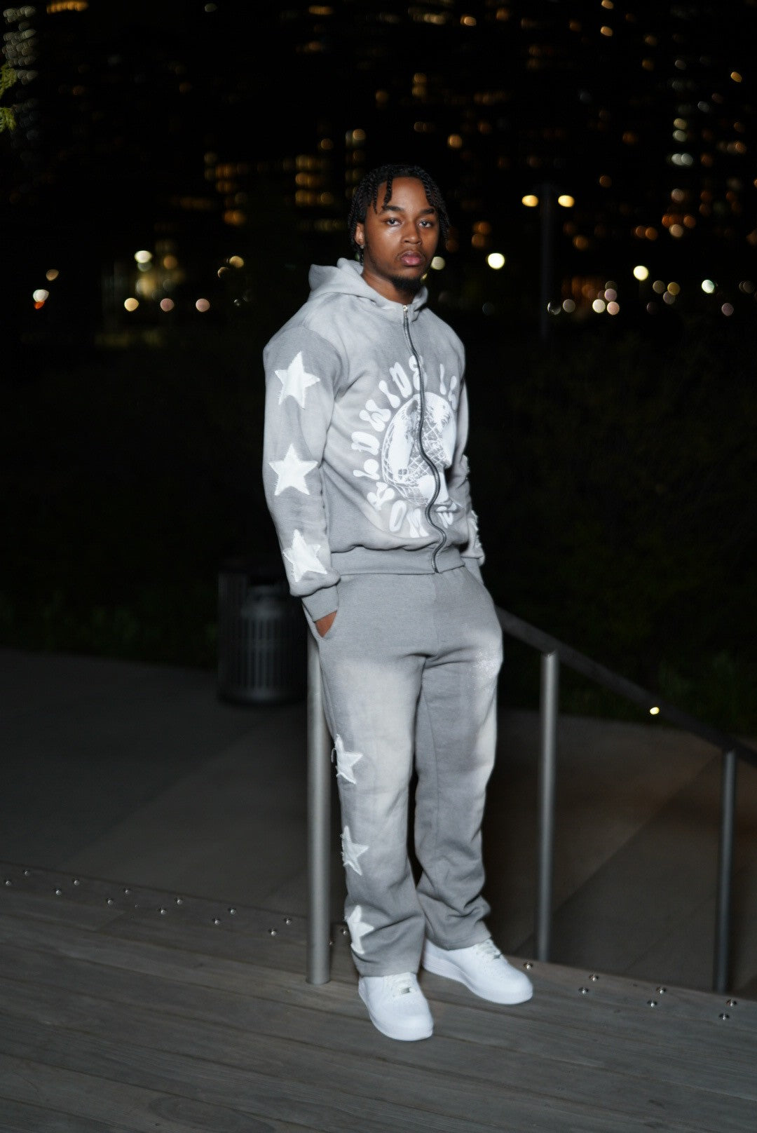 Grey Starlight Flared Sweatpants