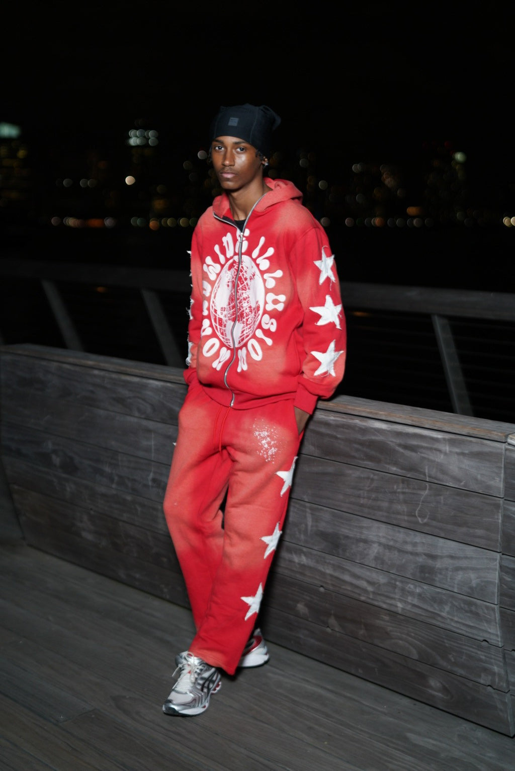 Red Starlight Flared Sweatpants