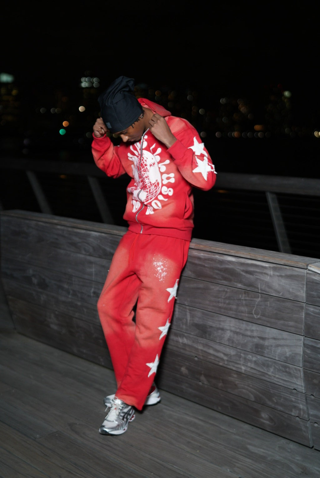 Red Starlight Flared Sweatpants