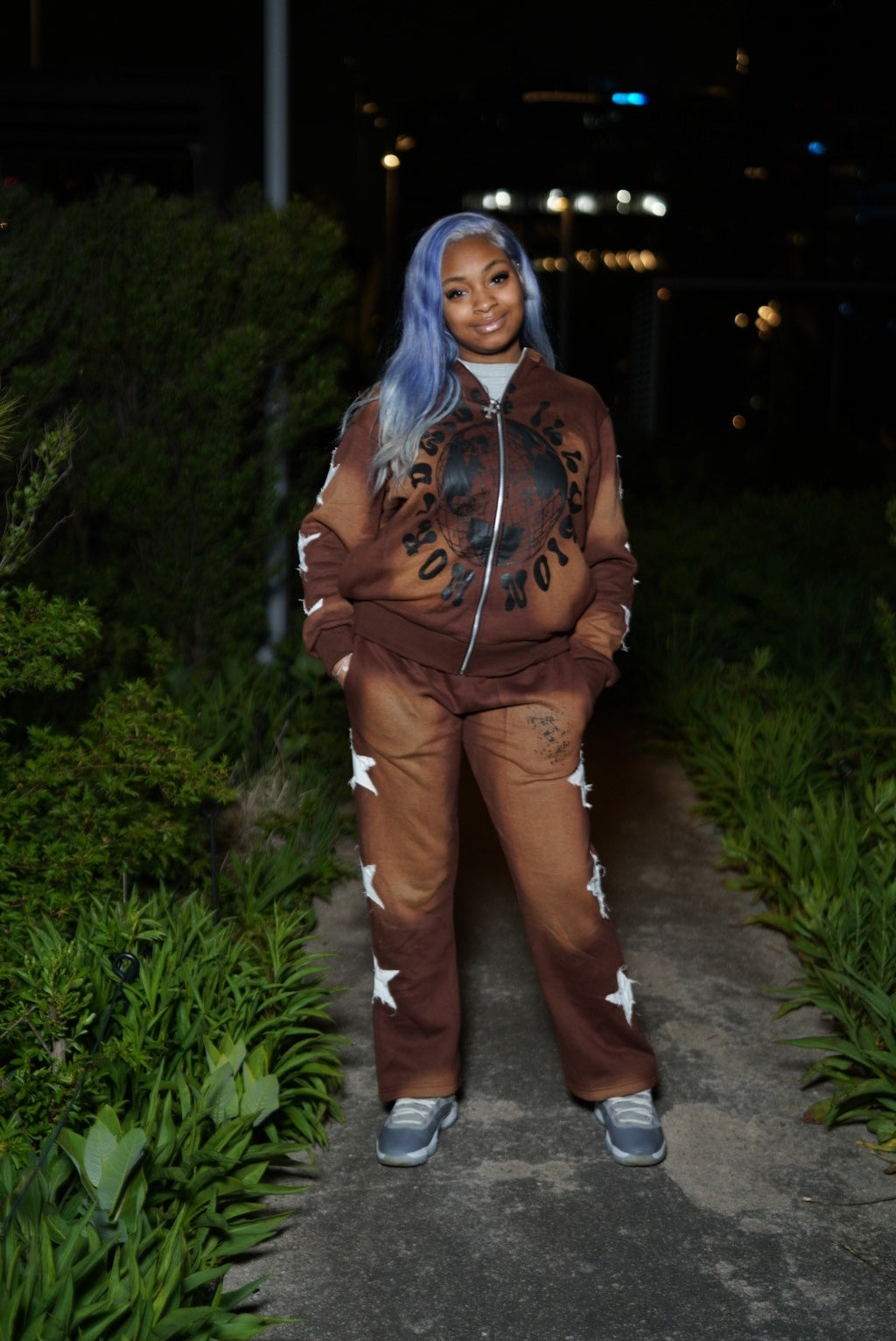 Brown Starlight Flared Sweatpants