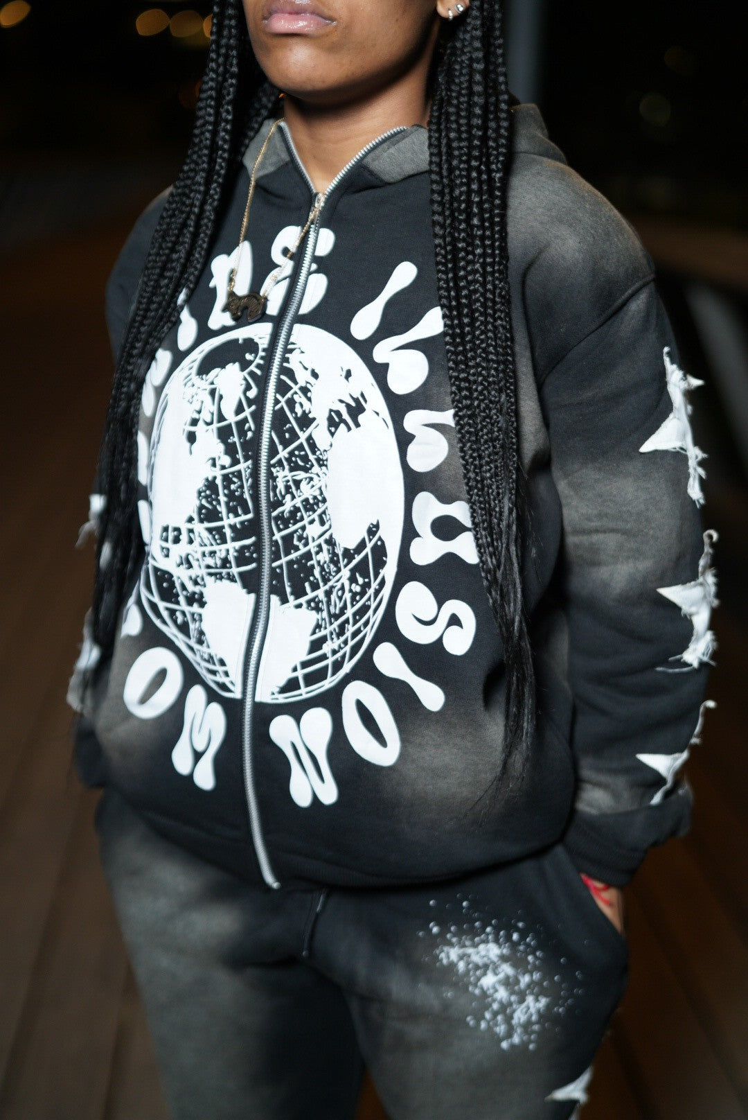 Black Starlight Zip-Up Hoodie