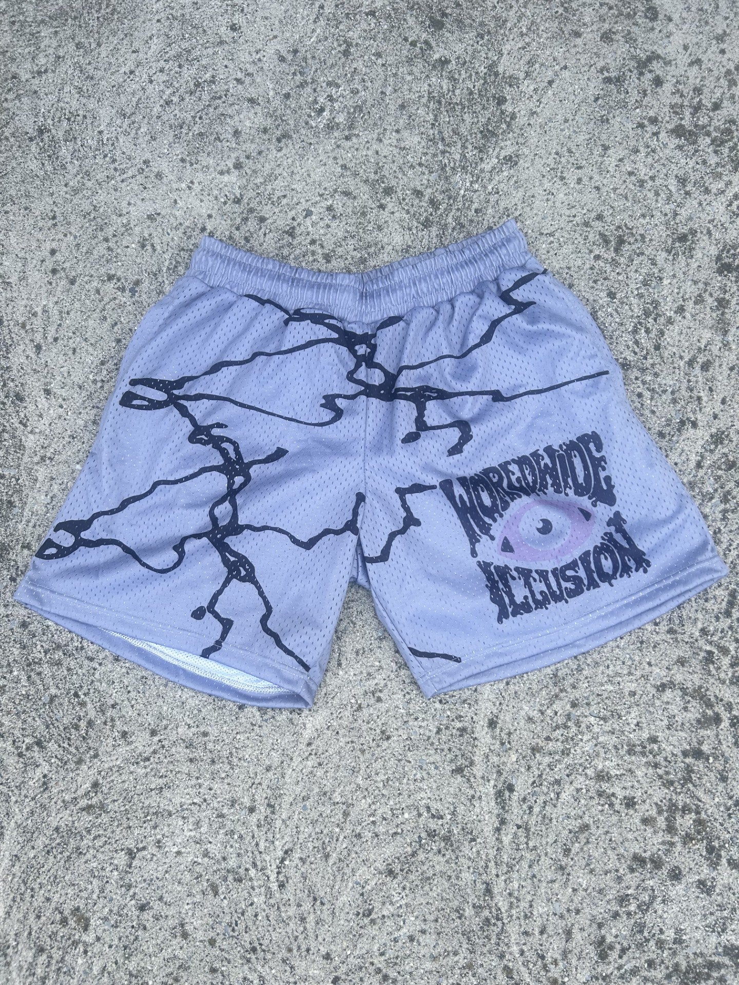 Grey Lightning Mesh Shorts v2