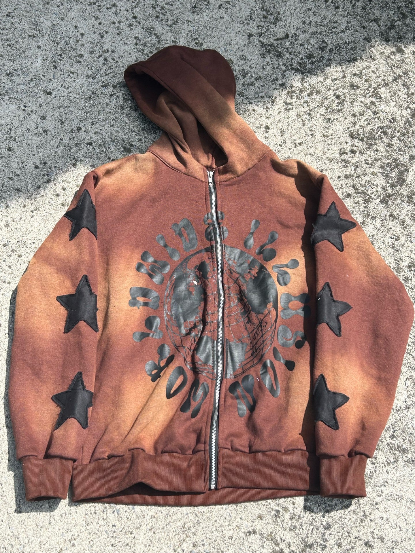 Brown Starlight Zip-Up Hoodie